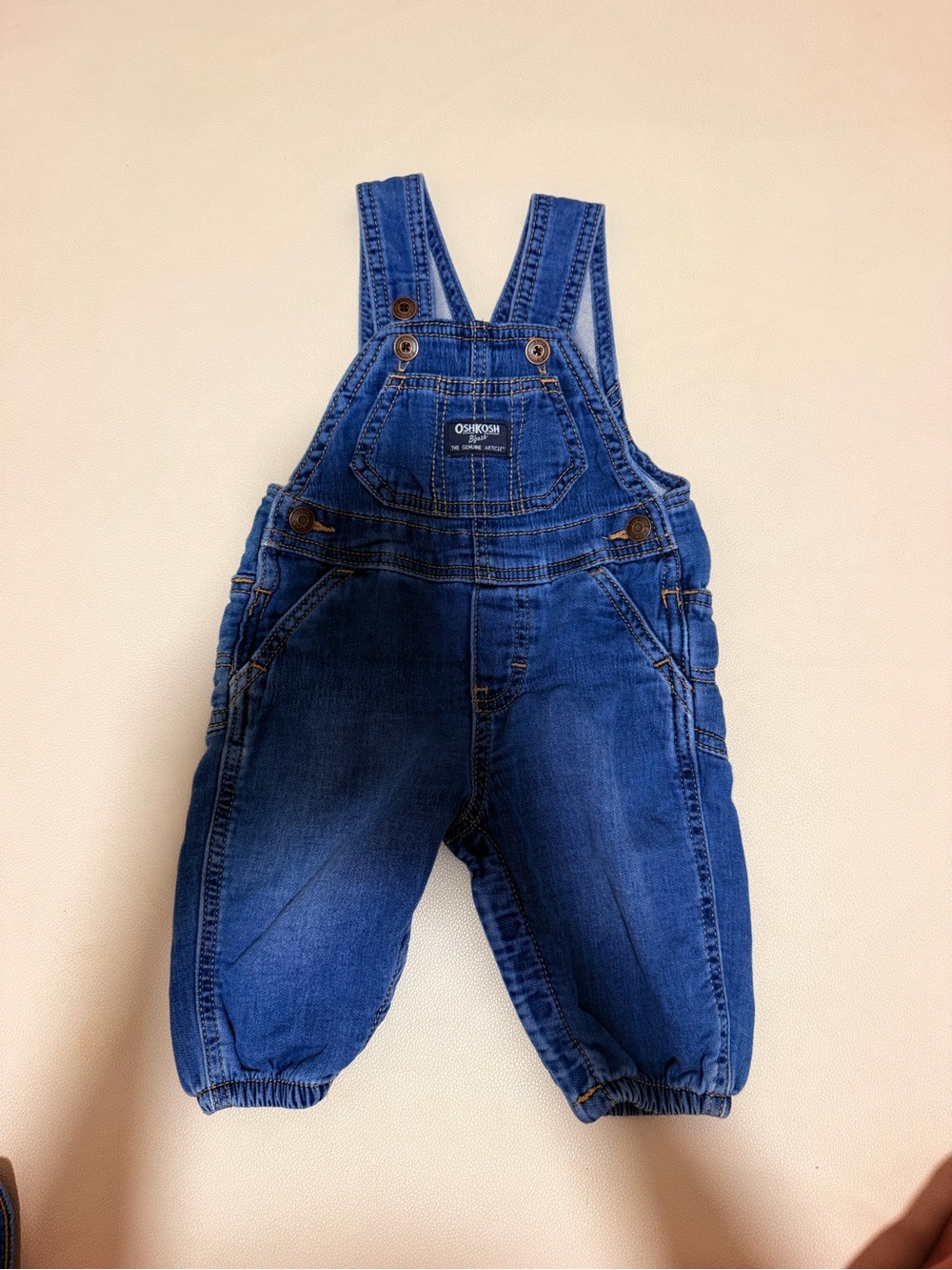 OshKosh B'gosh Dark Blue Denim Baby Overalls - size 6M